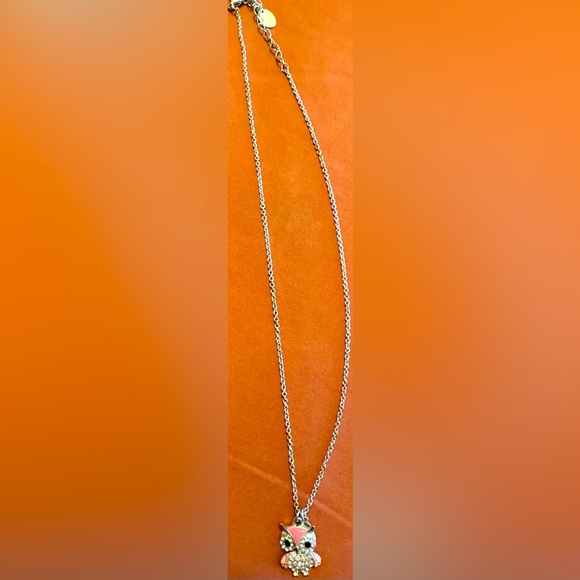 ❤️NWOT❤️SILVER OWL NECKLACE❤️GIRLS/WOMENS❤️PINK & CLEAR CRYSTALS❤️ - Picture 5 of 6
